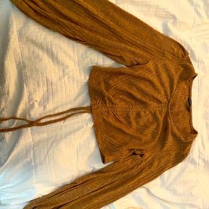 brown long sleeve cropped stylish sleeves
